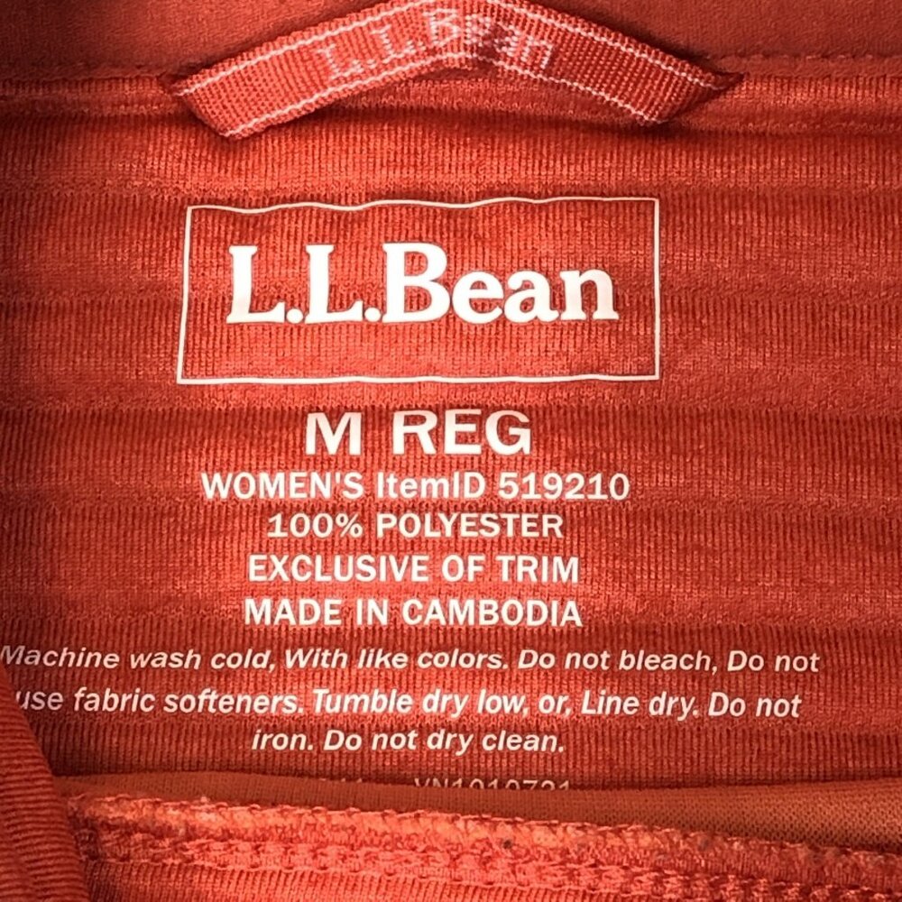 LL Bean Womens Airlight Funnelneck Ribbed Orange Pullover Size Medium 519210 - Picture 6 of 10